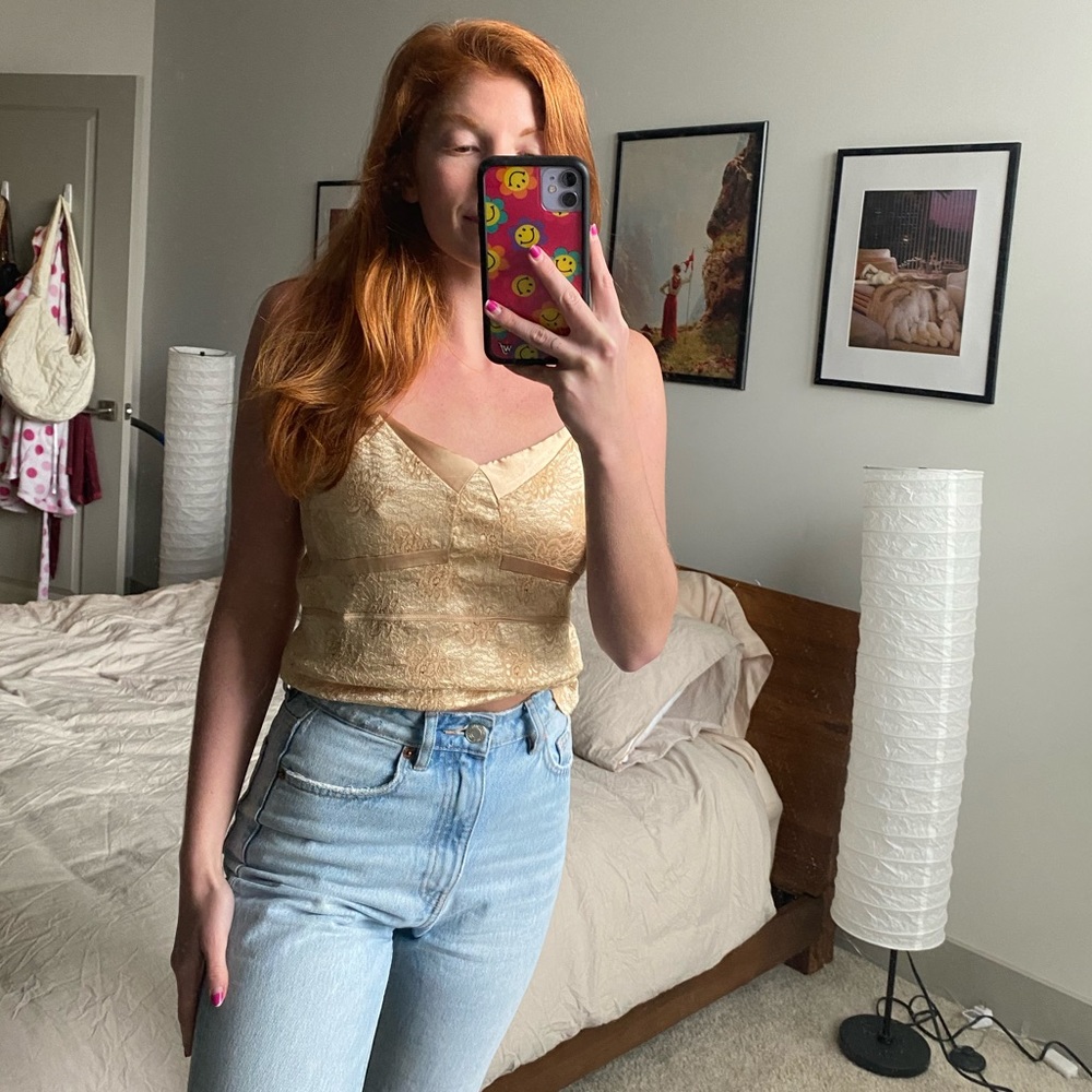 GOLD LACE TANK